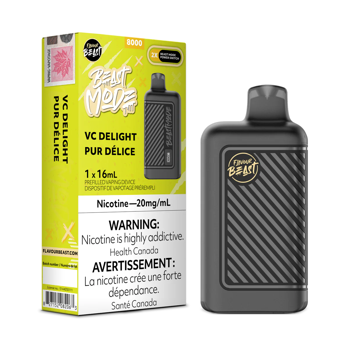 Flavour Beast Beast Mode 8K Disposable Vape: Vc Delight (16 mL) product image at Vapelite Ottawa