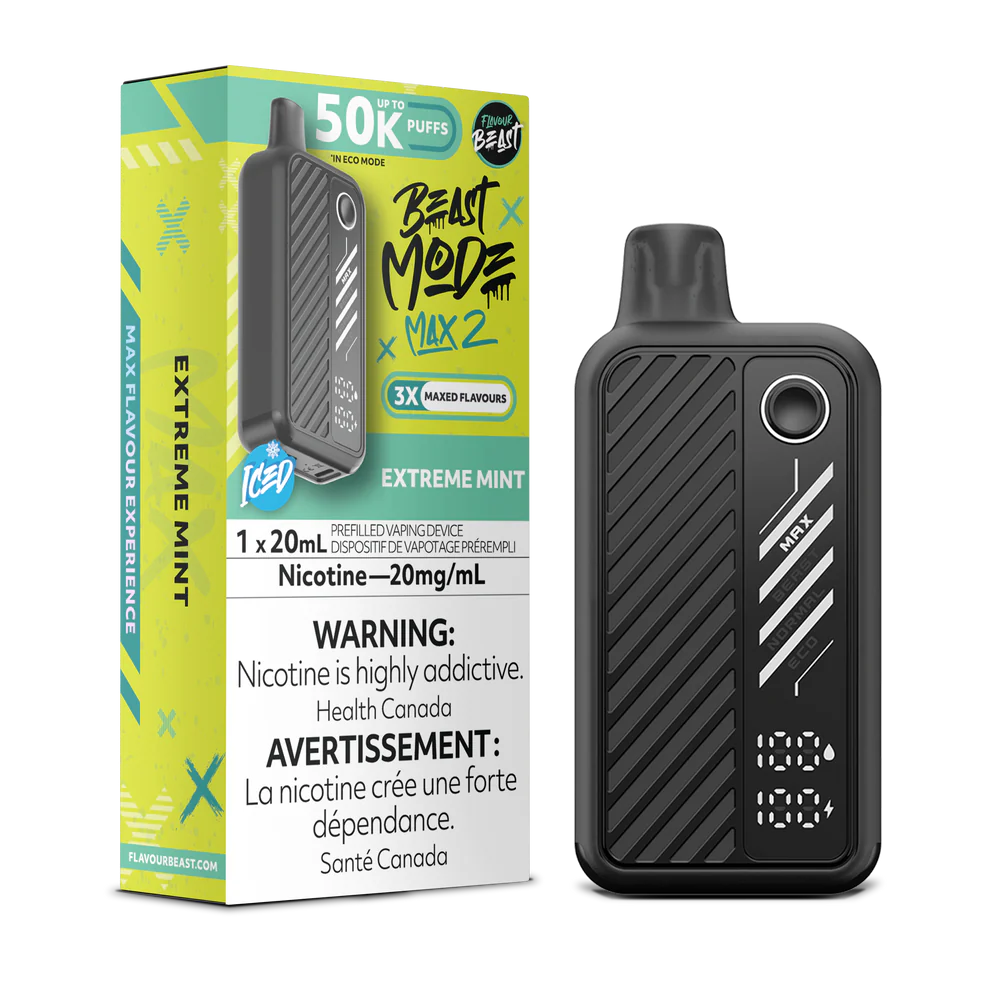 Flavour Beast Beast Mode Max 2 Disposable Vape: Extreme Mint (20 mL) product image at Vapelite Ottawa
