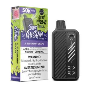 Flavour Beast Beast Mode Max 2 Disposable Vape: Gushin S. Blueberry Grape (20 mL) product image at Vapelite Ottawa