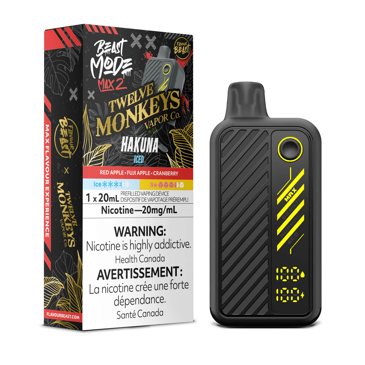 Flavour Beast Beast Mode Max 2 Disposable Vape: Hakuna Ice (20 mL) product image at Vapelite Ottawa