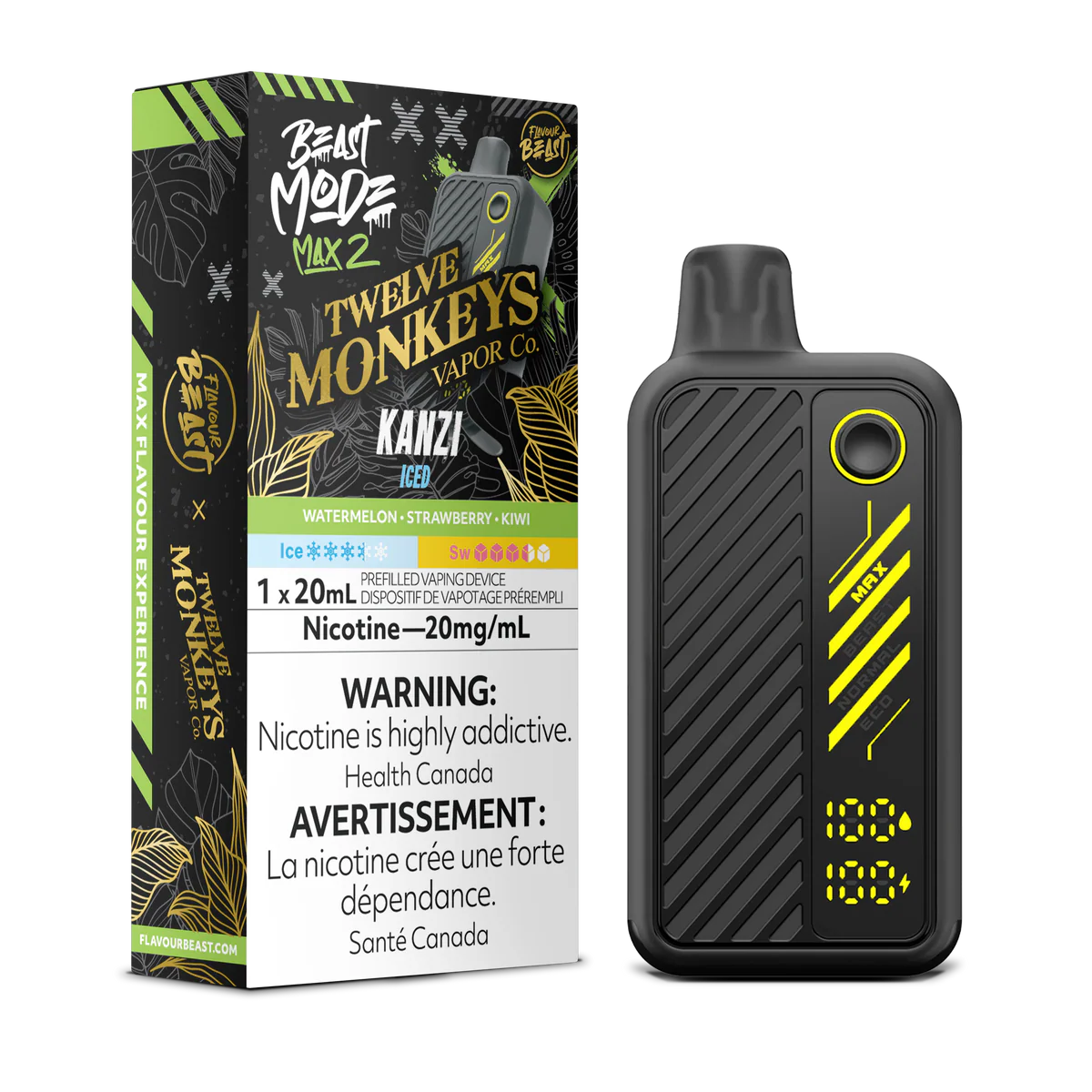 Flavour Beast Beast Mode Max 2 Disposable Vape: Kanzi Ice (20 mL) product image at Vapelite Ottawa