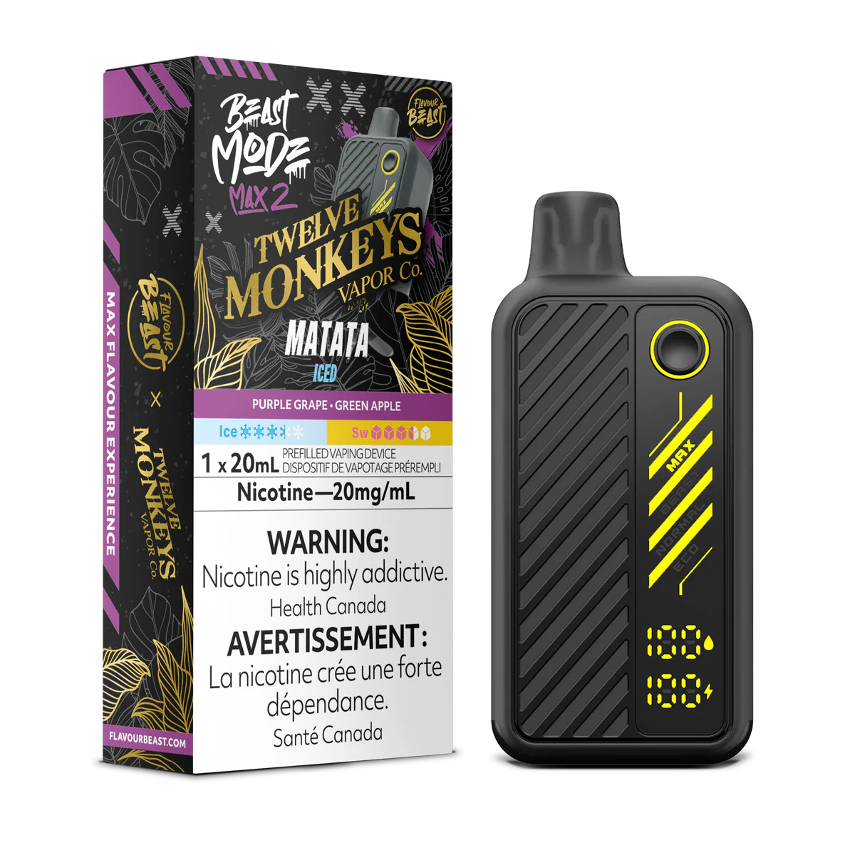 Flavour Beast Beast Mode Max 2 Disposable Vape: Matata Ice (20 mL) product image at Vapelite Ottawa