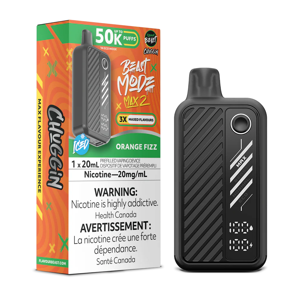 Flavour Beast Beast Mode Max 2 Disposable Vape: Orange Fizz (20 mL) product image at Vapelite Ottawa