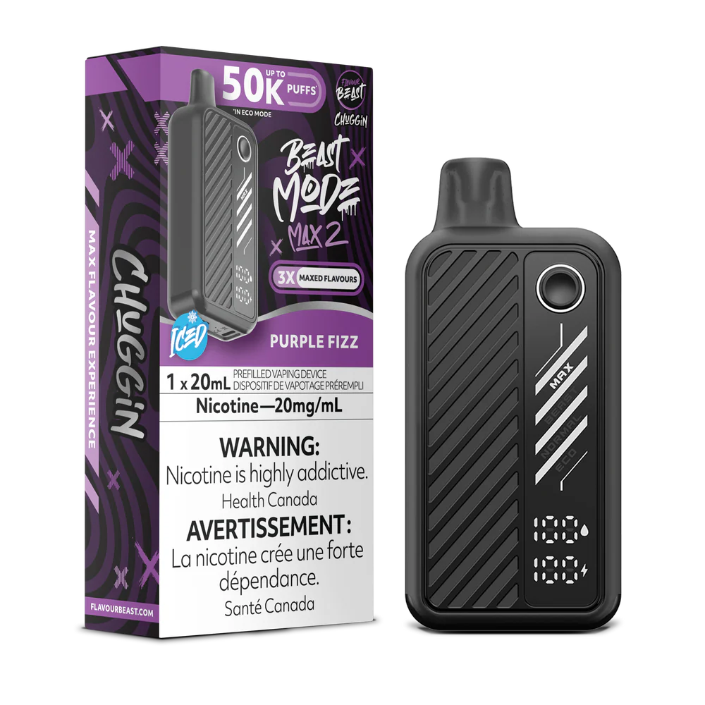 Flavour Beast Beast Mode Max 2 Disposable Vape: Purple Fizz (20 mL) product image at Vapelite Ottawa