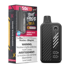 Flavour Beast Beast Mode Max 2 Disposable Vape: Ragin' Razz Mango (20 mL) product image at Vapelite Ottawa