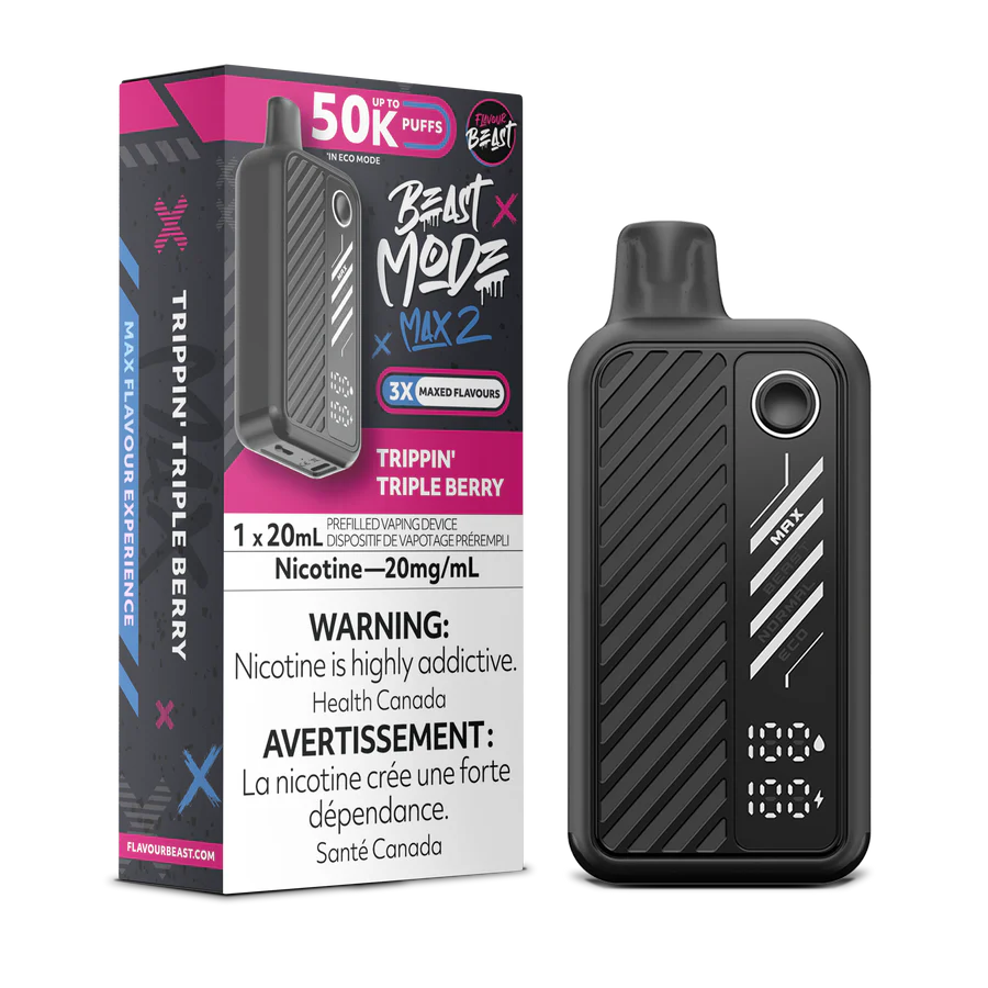 Flavour Beast Beast Mode Max 2 Disposable Vape: Trippin' Triple Berry (20 mL) product image at Vapelite Ottawa