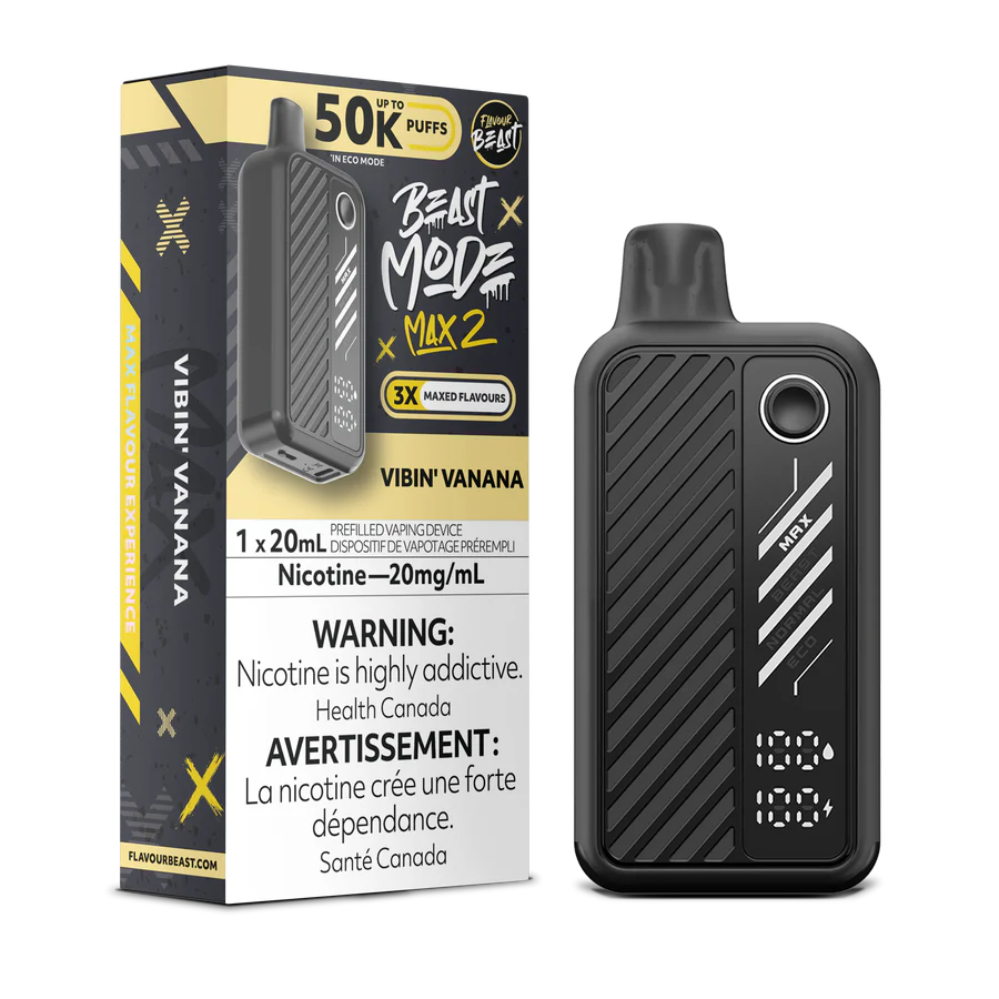 Flavour Beast Beast Mode Max 2 Disposable Vape: Vibin' Vanana (20 mL) product image at Vapelite Ottawa