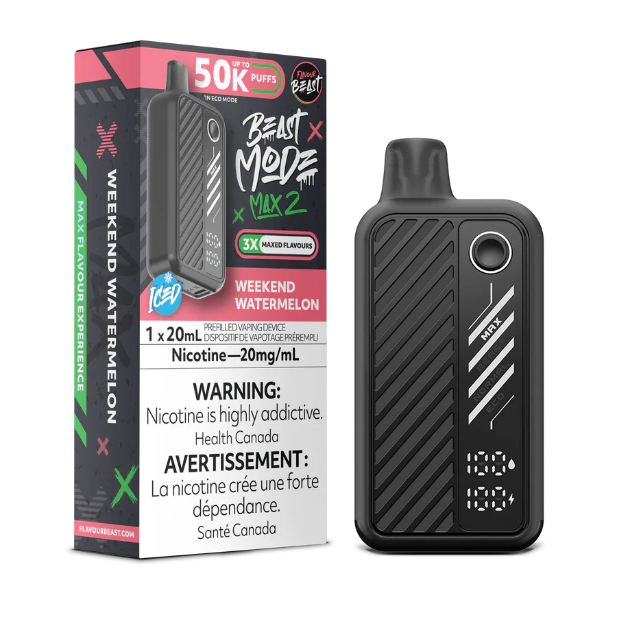 Flavour Beast Beast Mode Max 2 Disposable Vape: Weekend Watermelon (20 mL) product image at Vapelite Ottawa