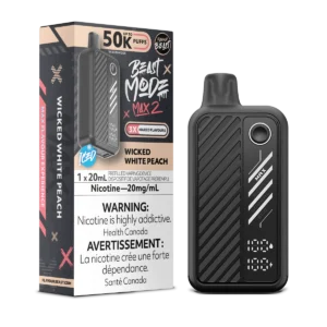 Flavour Beast Beast Mode Max 2 Disposable Vape: Wicked White Peach (20 mL) product image at Vapelite Ottawa