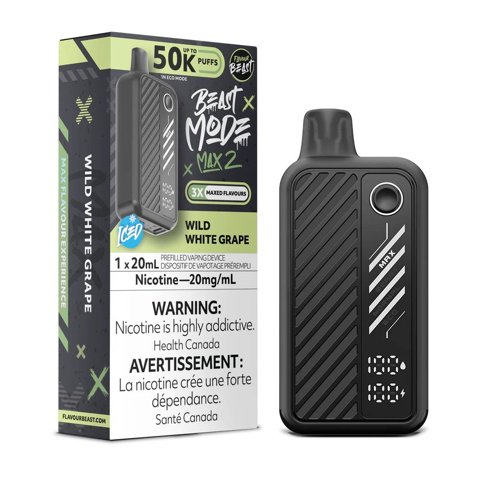 Flavour Beast Beast Mode Max 2 Disposable Vape: Wild White Grape (20 mL) product image at Vapelite Ottawa