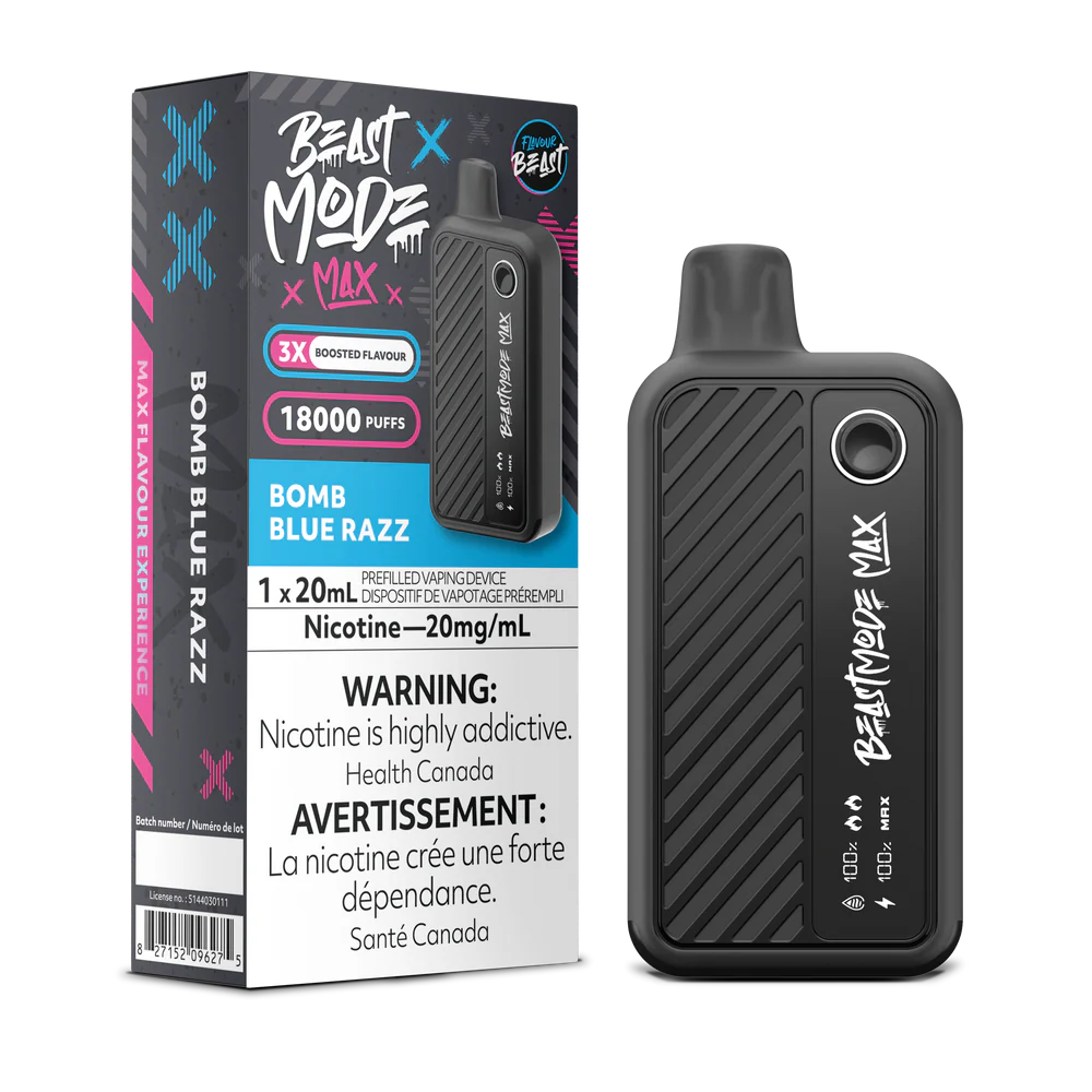 Flavour Beast Beast Mode Max Disposable Vape: Bomb Blue Razz (20 mL) product image at Vapelite Ottawa