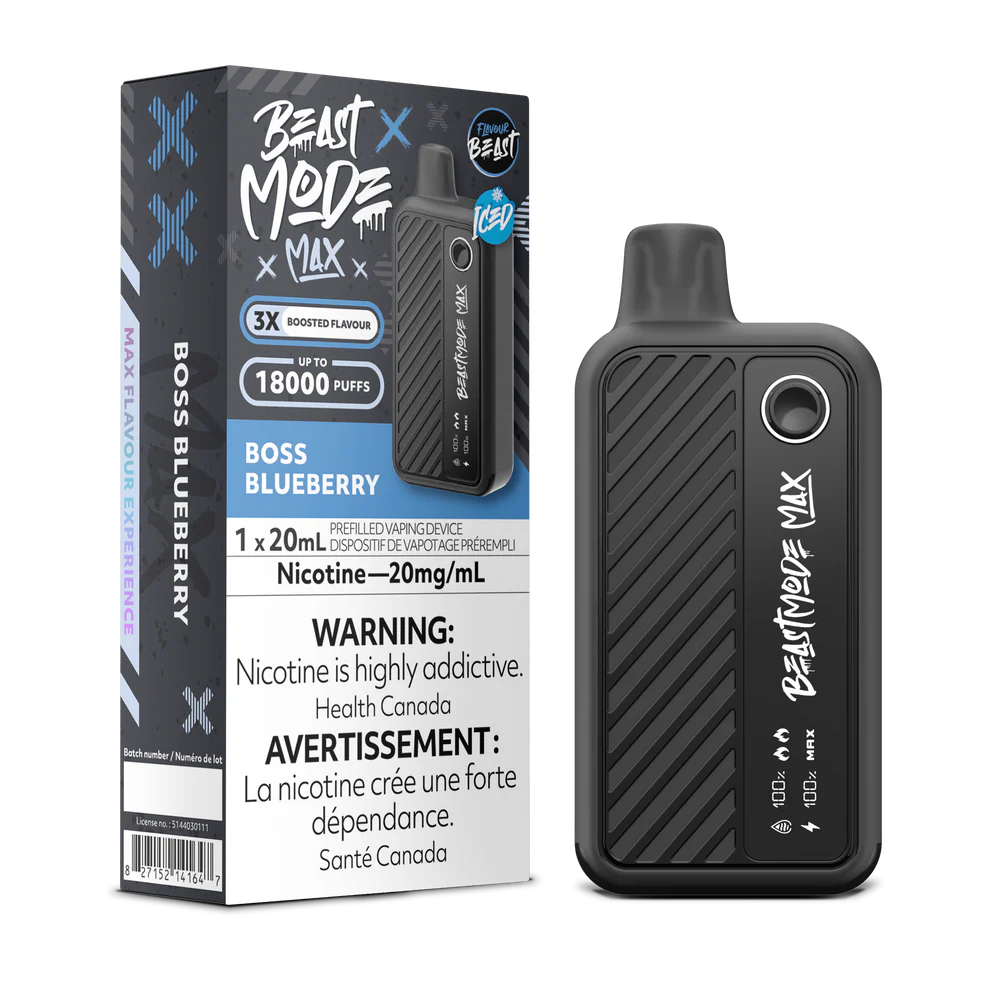 Flavour Beast Beast Mode Max Disposable Vape: Boss Blueberry (20 mL) product image at Vapelite Ottawa