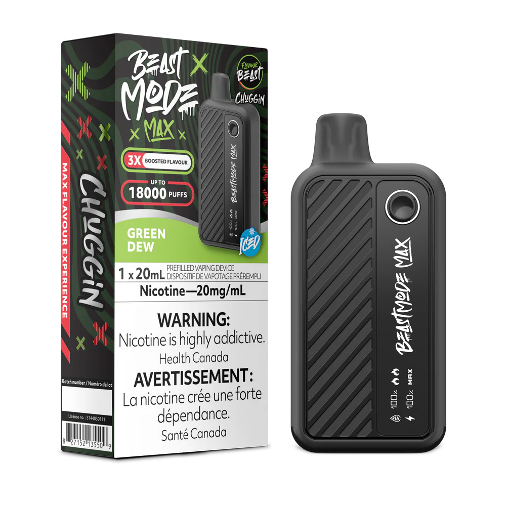 Flavour Beast Beast Mode Max Disposable Vape: Chuggin' Green Dew (20 mL) product image at Vapelite Ottawa