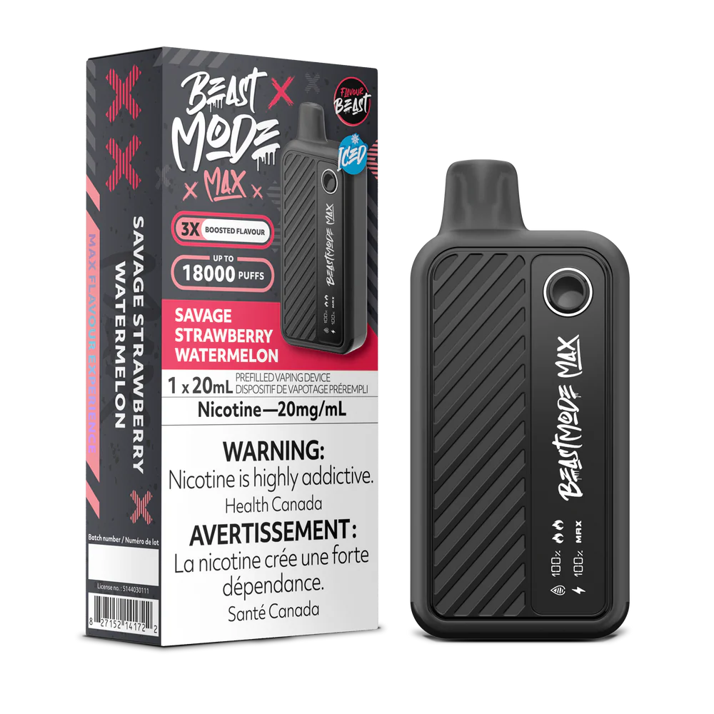 Flavour Beast Beast Mode Max Disposable Vape: Savage Strawberry Watermelon (20 mL) product image at Vapelite Ottawa