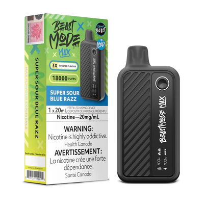 Flavour Beast Beast Mode Max Disposable Vape: Super Sour Blue Razz (20 mL) product image at Vapelite Ottawa