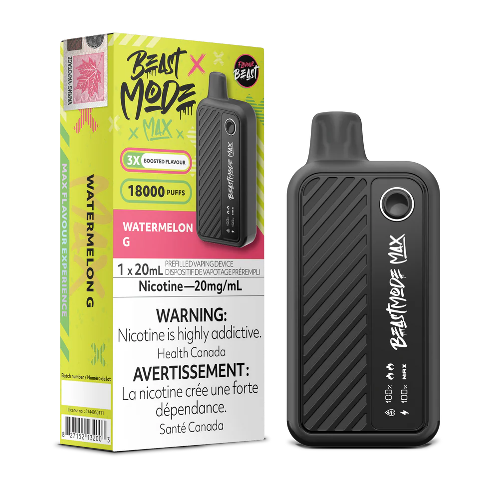 Flavour Beast Beast Mode Max Disposable Vape: Watermelon G (20 mL) product image at Vapelite Ottawa