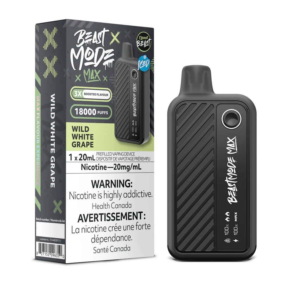 Flavour Beast Beast Mode Max Disposable Vape: Wild White Grape (20 mL) product image at Vapelite Ottawa