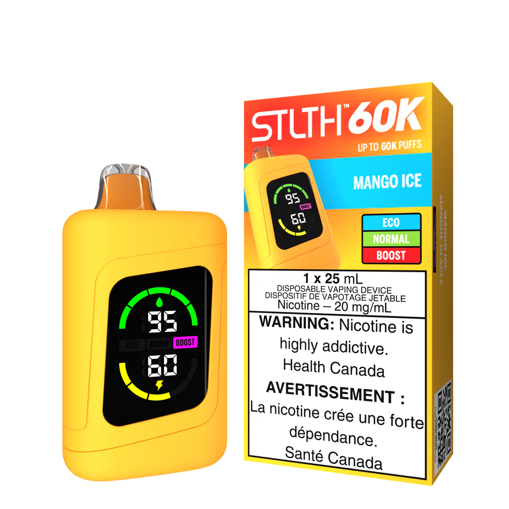 STLTH 60K Disposable Vape: Mango Ice product image at Vapelite Ottawa