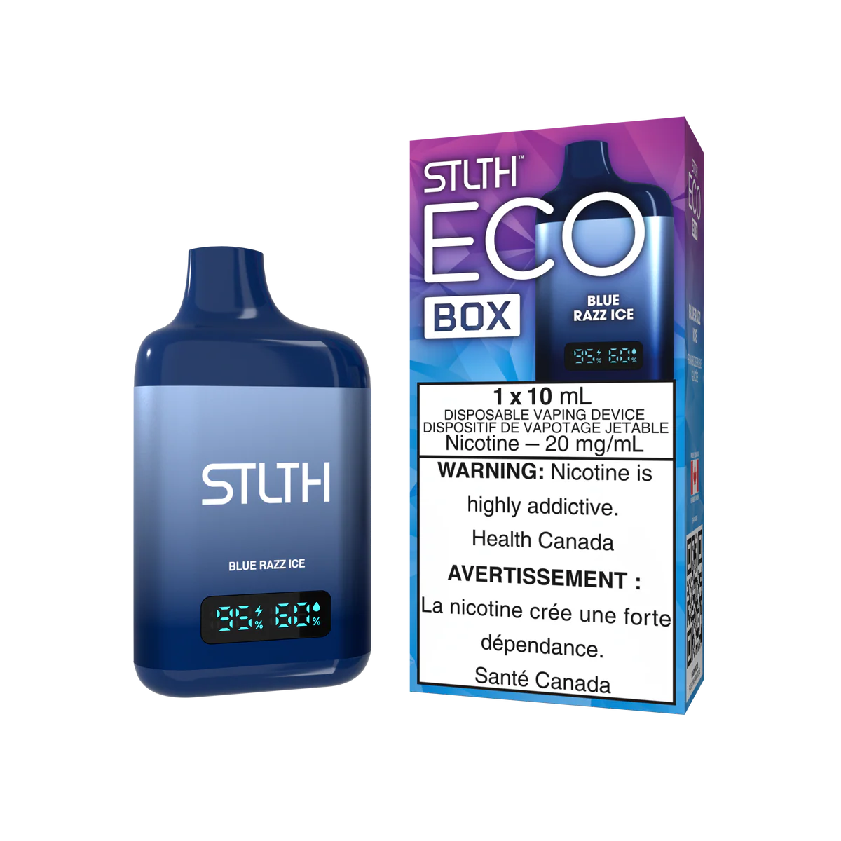 STLTH Eco Box Disposable Vape: Blue Razz Ice product image at Vapelite Ottawa