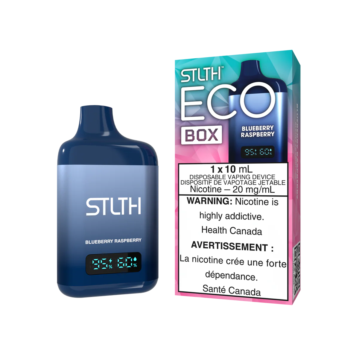 STLTH Eco Box Disposable Vape: Blueberry Raspberry product image at Vapelite Ottawa