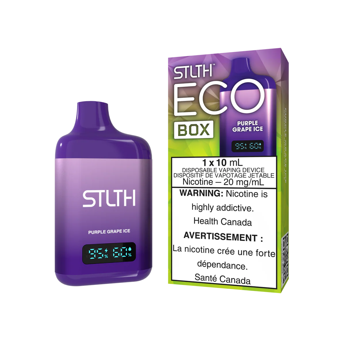 STLTH Eco Box Disposable Vape: Purple Grape Ice product image at Vapelite Ottawa