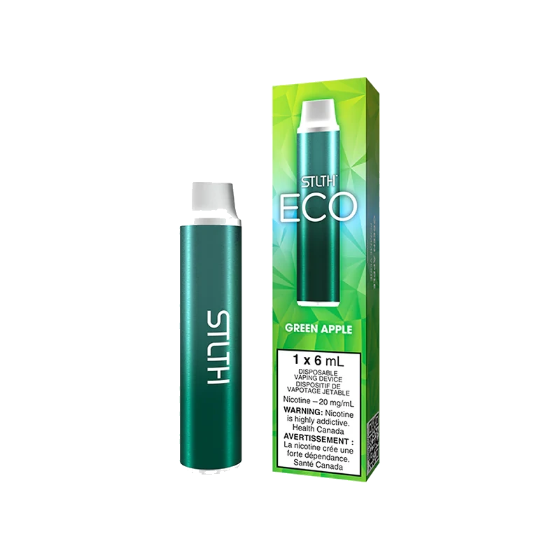 STLTH Eco Disposable Vape: Green Apple product image at Vapelite Ottawa
