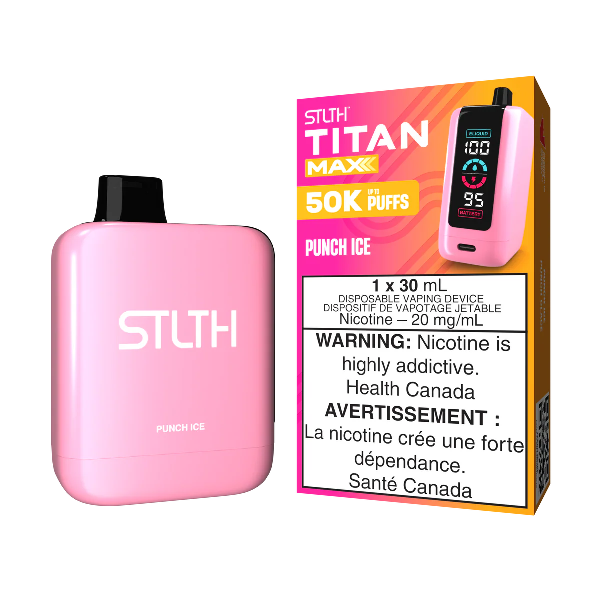 STLTH Titan Max Disposable Vape: Punch Ice (30 mL) product image at Vapelite Ottawa