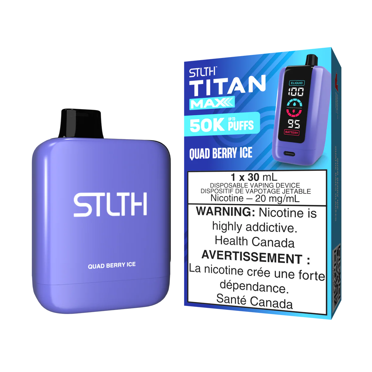 STLTH Titan Max Disposable Vape: Quad Berry Ice (30 mL) product image at Vapelite Ottawa