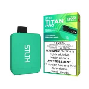 STLTH Titan Pro Disposable Vape: Green Apple Ice (20 mL) product image at Vapelite Ottawa