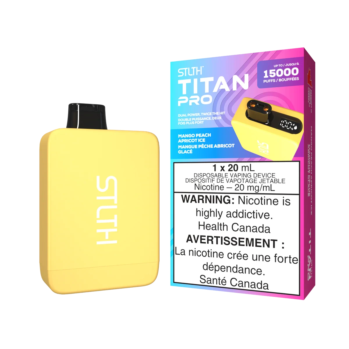 STLTH Titan Pro Disposable Vape: Mango Peach Apricot Ice (20 mL) product image at Vapelite Ottawa