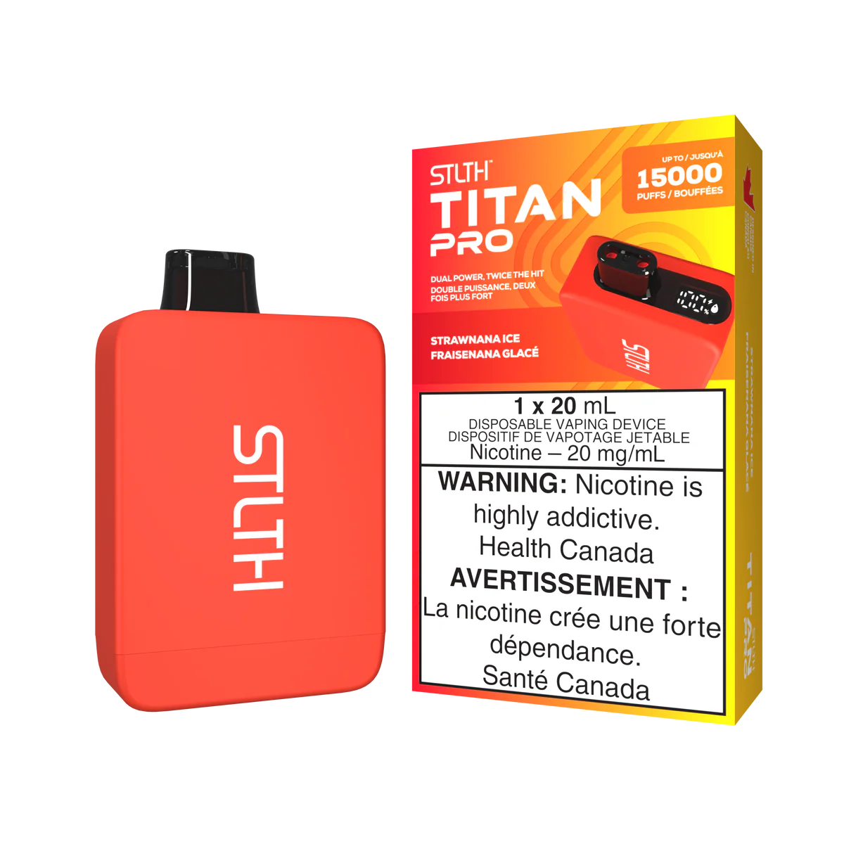 STLTH Titan Pro Disposable Vape: Strawnana Ice (20 mL) product image at Vapelite Ottawa