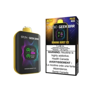 STLTH x Geek Bar 80K Disposable Vape: Banana Burst Ice (30 mL) product image at Vapelite Ottawa