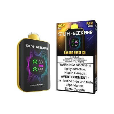 STLTH x Geek Bar 80K Disposable Vape: Banana Burst Ice (30 mL) product image at Vapelite Ottawa