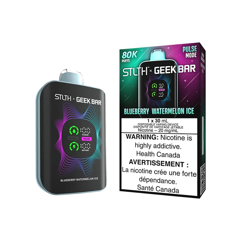 STLTH x Geek Bar 80K Disposable Vape: Blueberry Watermelon Ice (30 mL) product image at Vapelite Ottawa