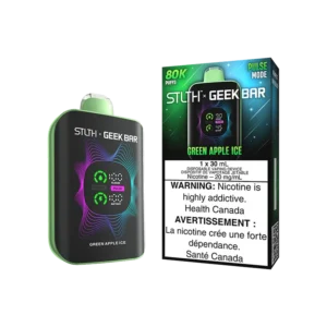STLTH x Geek Bar 80K Disposable Vape: Green Apple Ice (30 mL) product image at Vapelite Ottawa