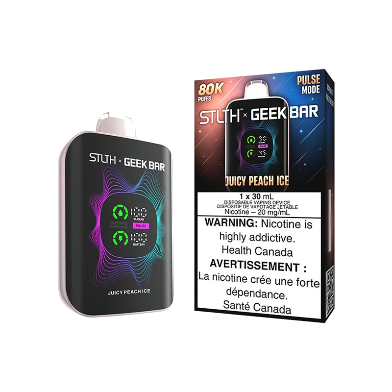 STLTH x Geek Bar 80K Disposable Vape: Juicy Peach Ice (30 mL) product image at Vapelite Ottawa