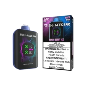 STLTH x Geek Bar 80K Disposable Vape: Peach Berry Ice (30 mL) product image at Vapelite Ottawa