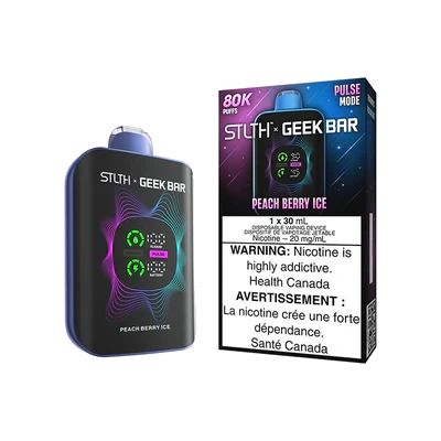 STLTH x Geek Bar 80K Disposable Vape: Peach Berry Ice (30 mL) product image at Vapelite Ottawa
