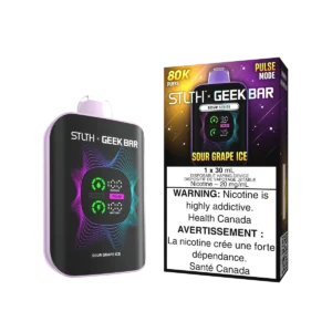 STLTH x Geek Bar 80K Disposable Vape: Sour Grape Ice (30 mL) product image at Vapelite Ottawa