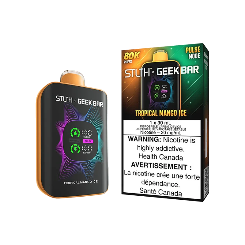 STLTH x Geek Bar 80K Disposable Vape: Tropical Mango Ice (30 mL) product image at Vapelite Ottawa